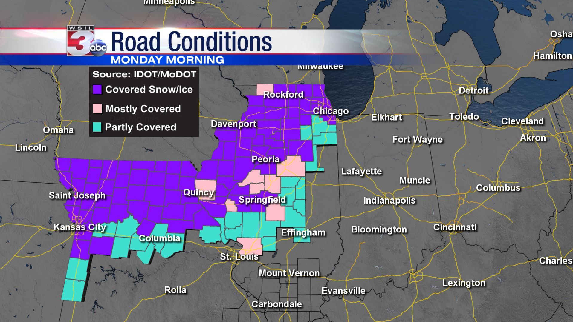 Latest Road Condition Maps Illinois - 17877469 G 